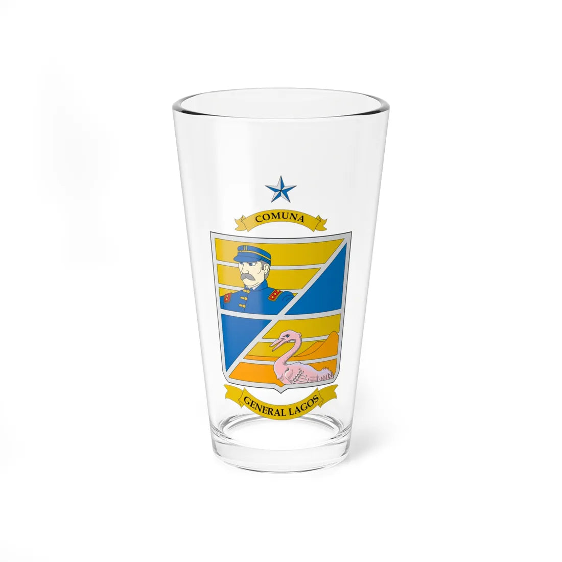 Escudo de General Lagos (Chile) (Coat of Arms) Pint Glass 16oz 16oz - Go Mug Yourself