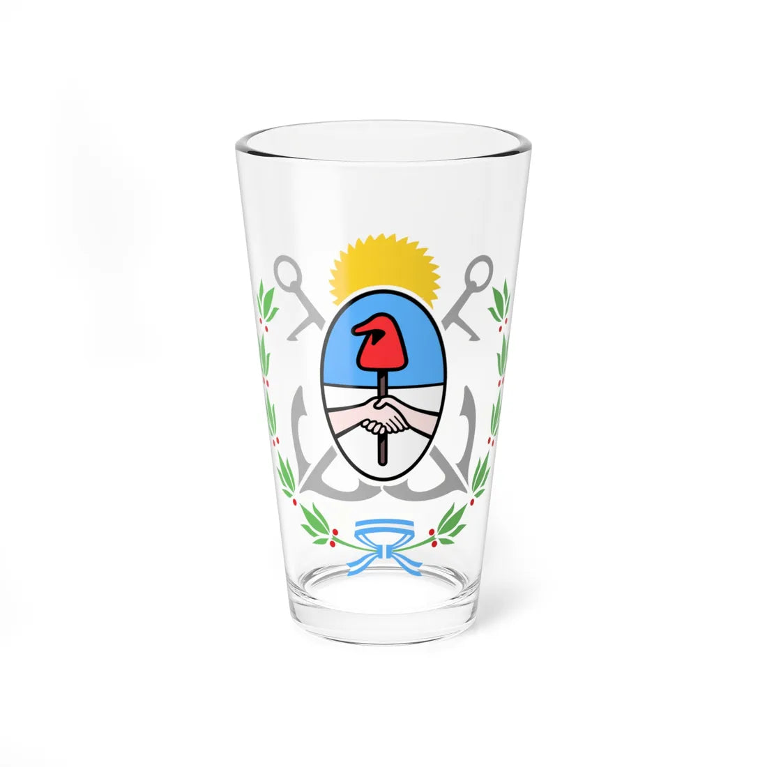 Escudo de General Pueyrredón color (Argentina) (Coat of Arms) Pint Glass 16oz 16oz - Go Mug Yourself