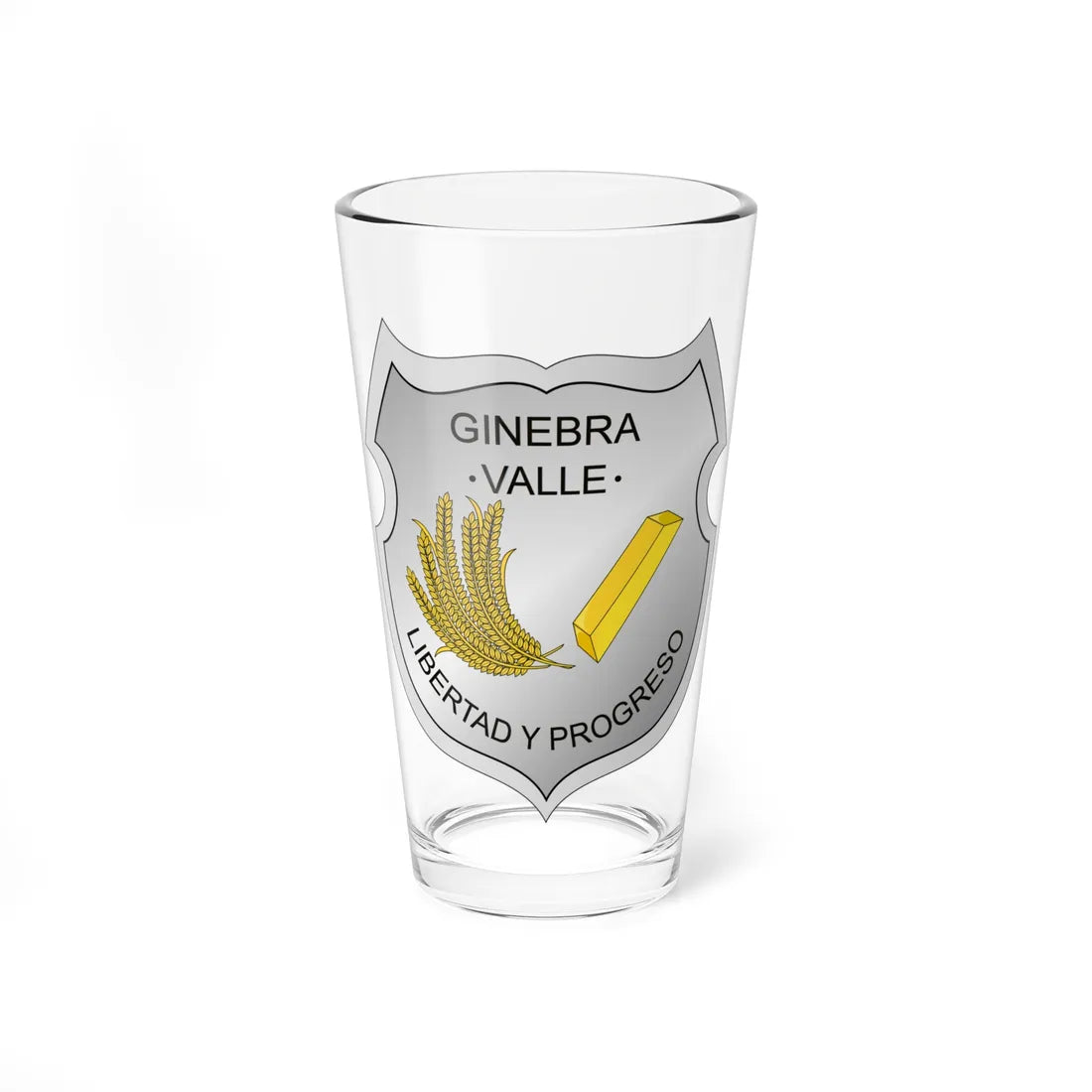 Escudo de Ginebra - Valle del Cauca (Colombia) (Coat of Arms) Pint Glass 16oz 16oz - Go Mug Yourself
