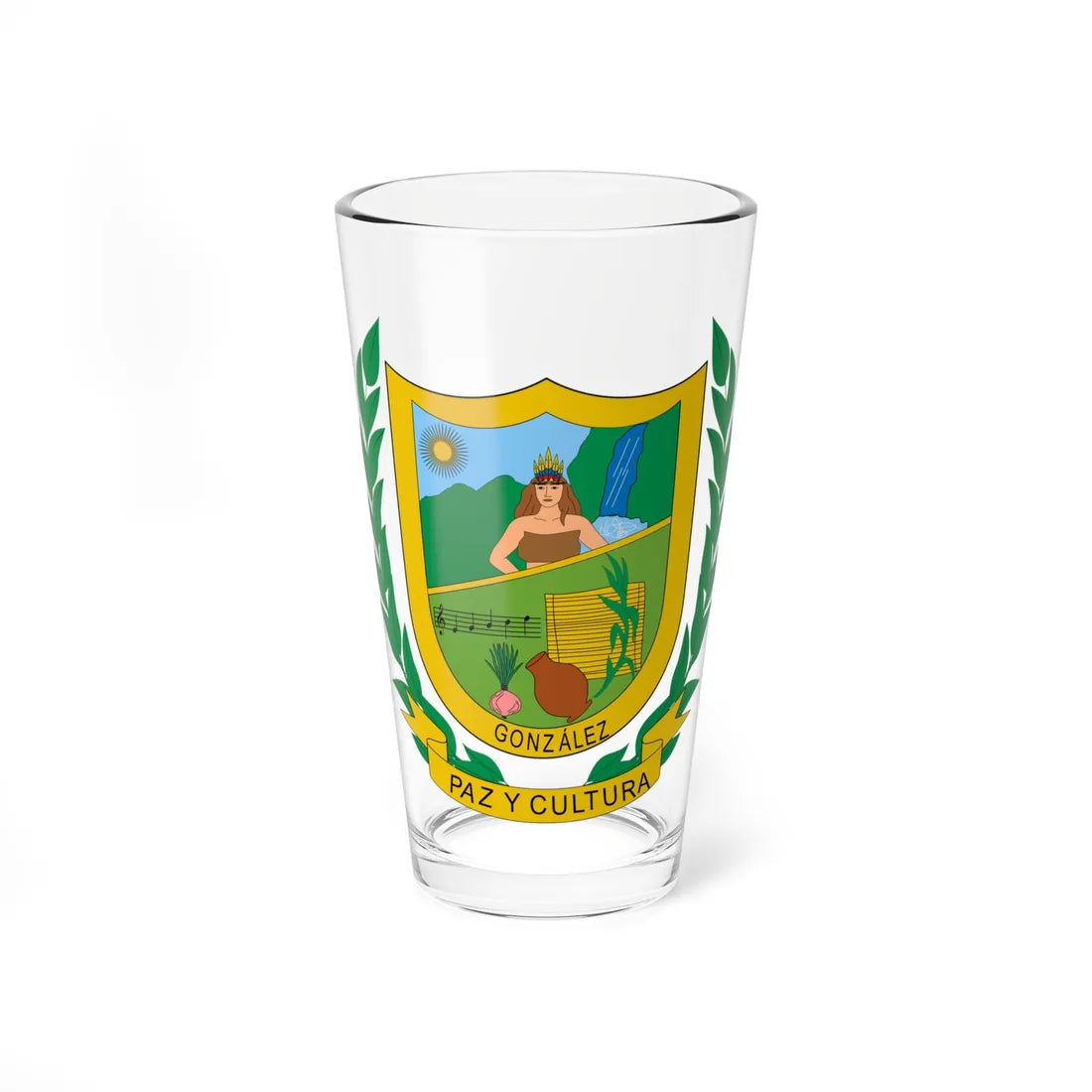 Escudo de González Cesar (Colombia) (Coat of Arms) Pint Glass 16oz 16oz - Go Mug Yourself
