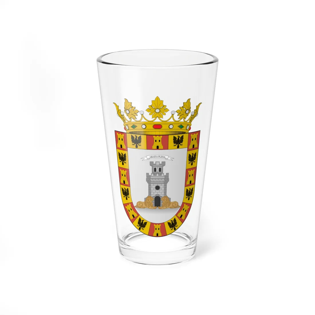Escudo de Gracias Lempira (Costa Rica) (Coat of Arms) Pint Glass 16oz 16oz - Go Mug Yourself