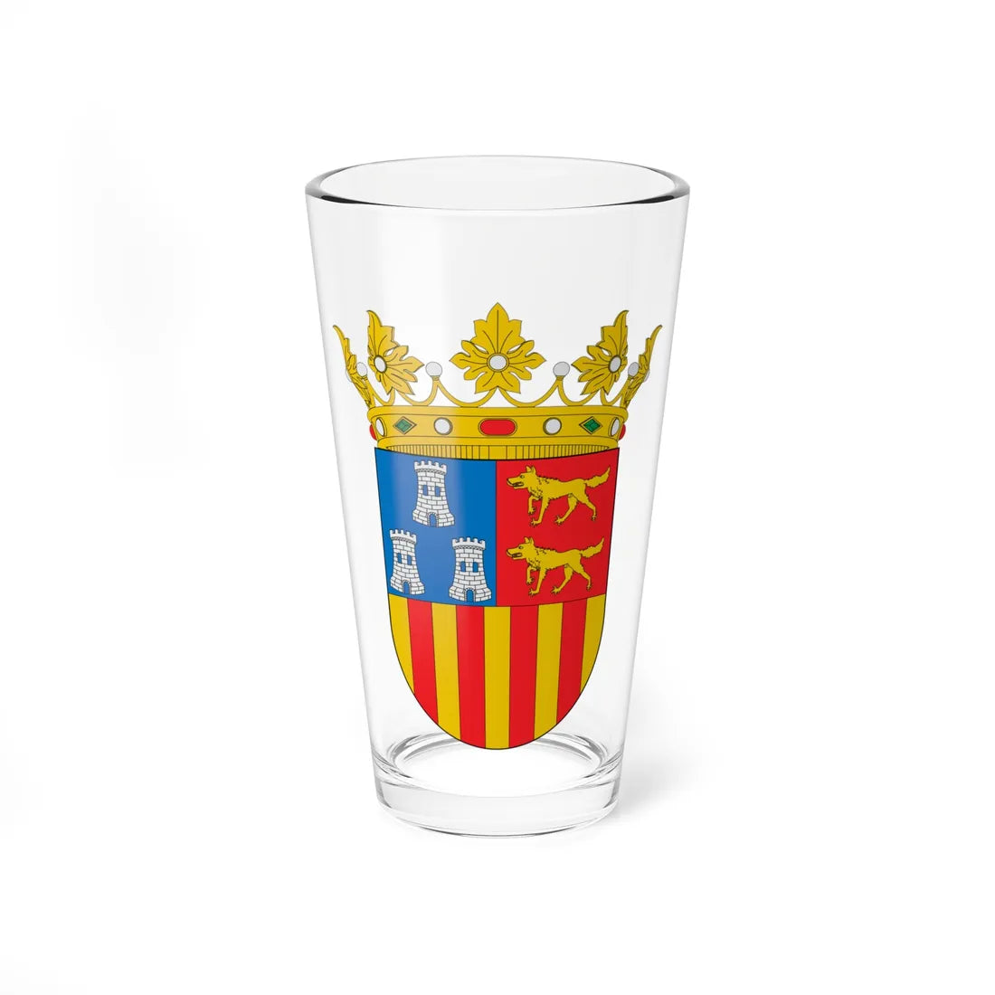 Escudo de Grañén (Spain) (Coat of Arms) Pint Glass 16oz 16oz - Go Mug Yourself