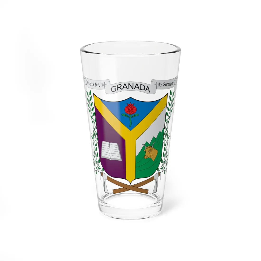 Escudo de Granada Cundinamarca (Colombia) (Coat of Arms) Pint Glass 16oz 16oz - Go Mug Yourself
