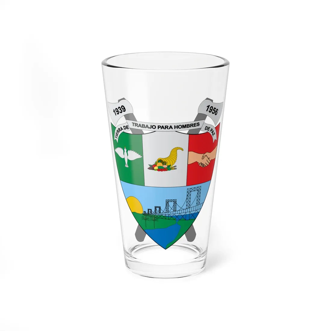 Escudo de Granada Meta (Colombia) (Coat of Arms) Pint Glass 16oz 16oz - Go Mug Yourself