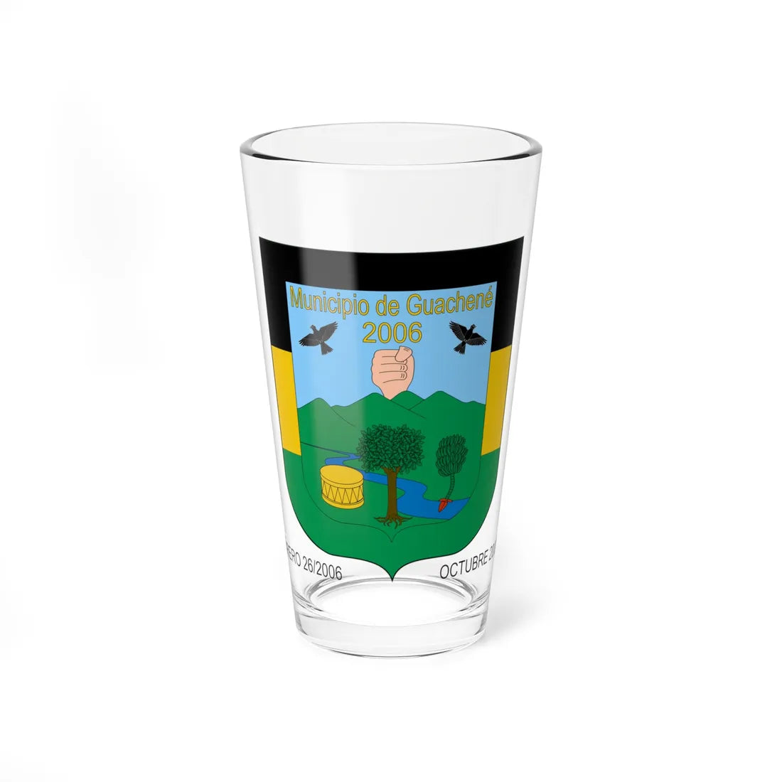 Escudo de Guachené (Colombia) (Coat of Arms) Pint Glass 16oz 16oz - Go Mug Yourself