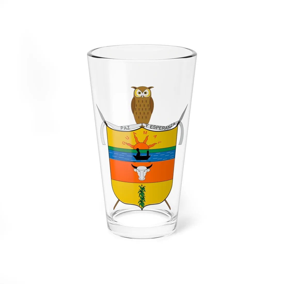 Escudo de Guamal Magdalena (Colombia) (Coat of Arms) Pint Glass 16oz 16oz - Go Mug Yourself