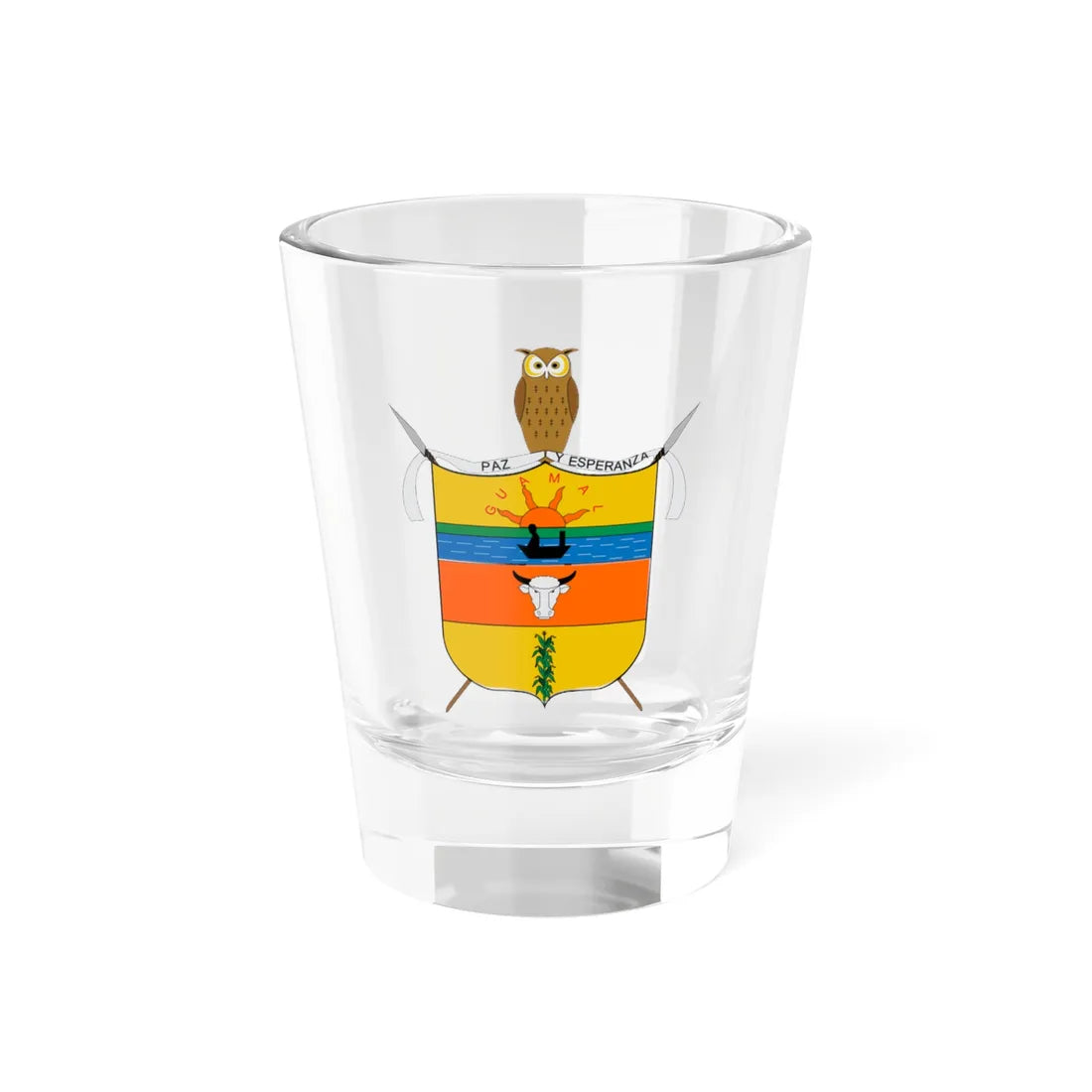 Escudo de Guamal Magdalena (Colombia) (Coat of Arms) Shot Glass 1.5oz 1.5oz - Go Mug Yourself