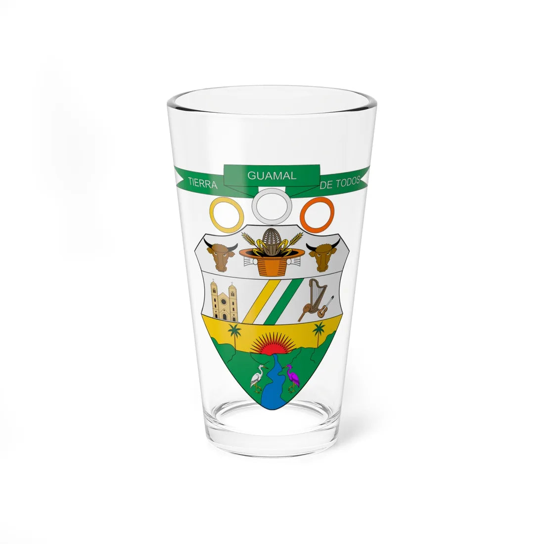 Escudo de Guamal Meta (Colombia) (Coat of Arms) Pint Glass 16oz 16oz - Go Mug Yourself