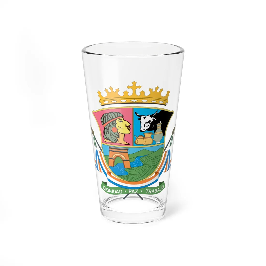 Escudo de Guamo - Tolima (Colombia) (Coat of Arms) Pint Glass 16oz 16oz - Go Mug Yourself