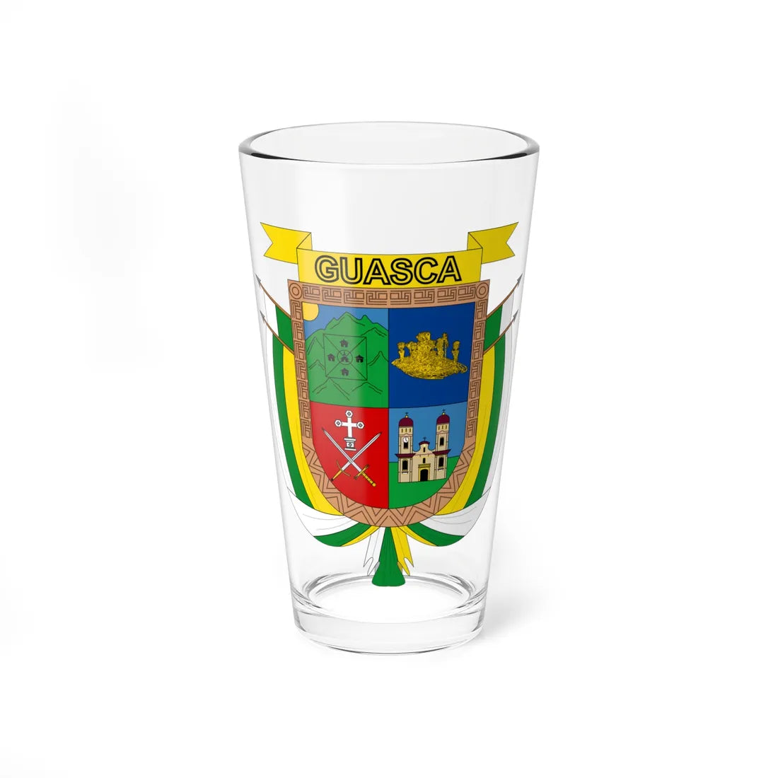 Escudo de Guasca - Cundinamarca (Colombia) (Coat of Arms) Pint Glass 16oz 16oz - Go Mug Yourself