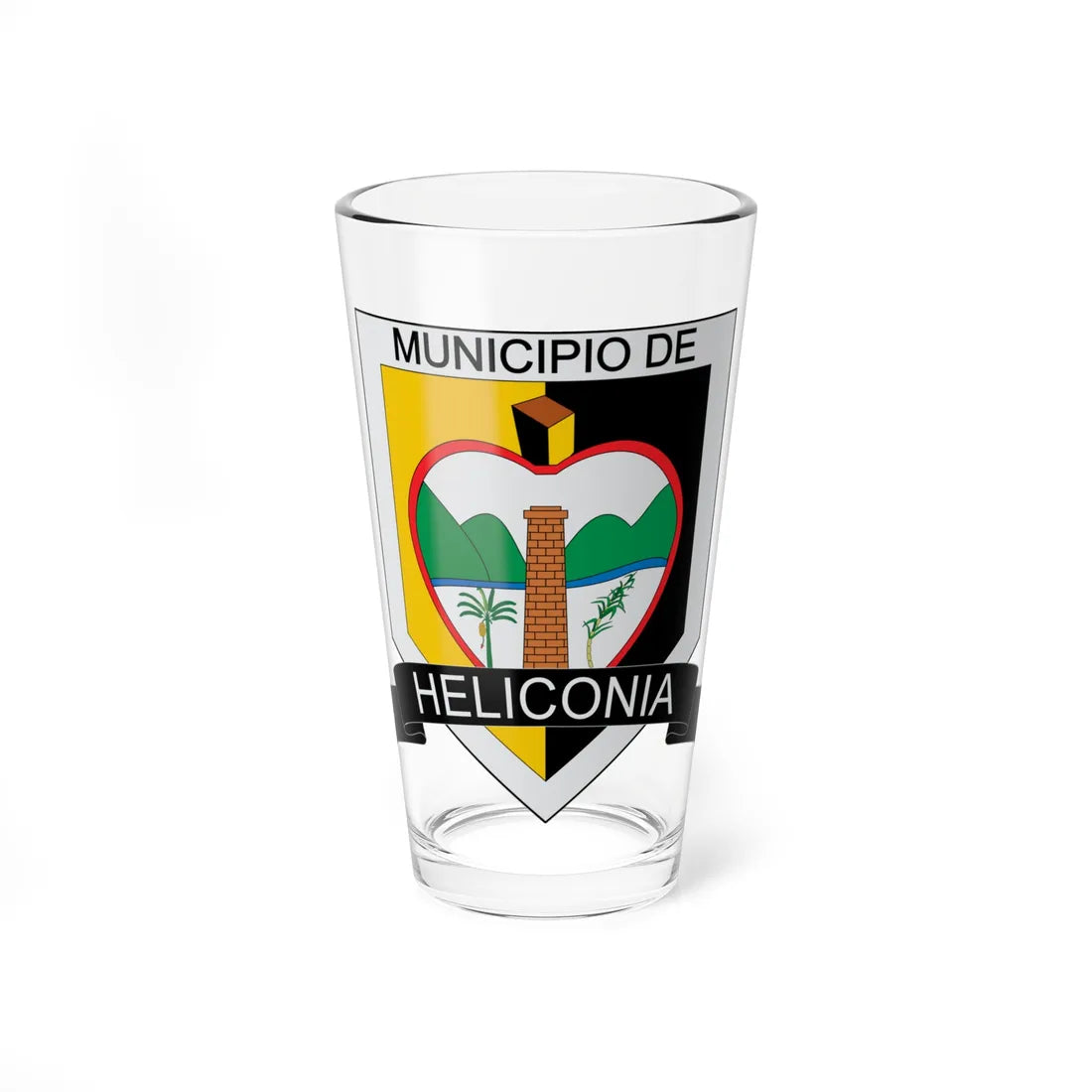 Escudo de Heliconia Antioquia (Colombia) (Coat of Arms) Pint Glass 16oz 16oz - Go Mug Yourself