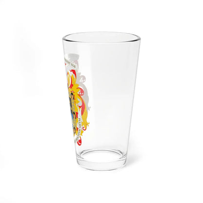 Escudo de Hernán Cortés completo (Costa Rica) (Coat of Arms) Pint Glass 16oz - Go Mug Yourself