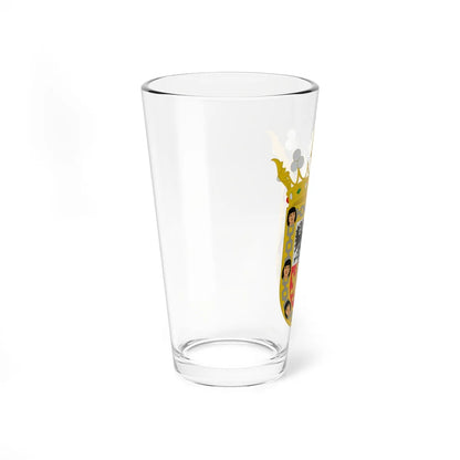 Escudo de Hernán Cortés marqués del Valle de Oaxaca 1529 (Costa Rica) (Coat of Arms) Pint Glass 16oz - Go Mug Yourself