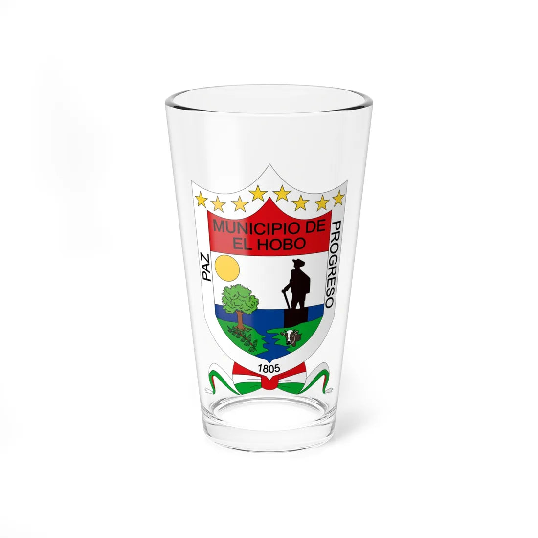 Escudo de Hobo - Huila (Colombia) (Coat of Arms) Pint Glass 16oz 16oz - Go Mug Yourself