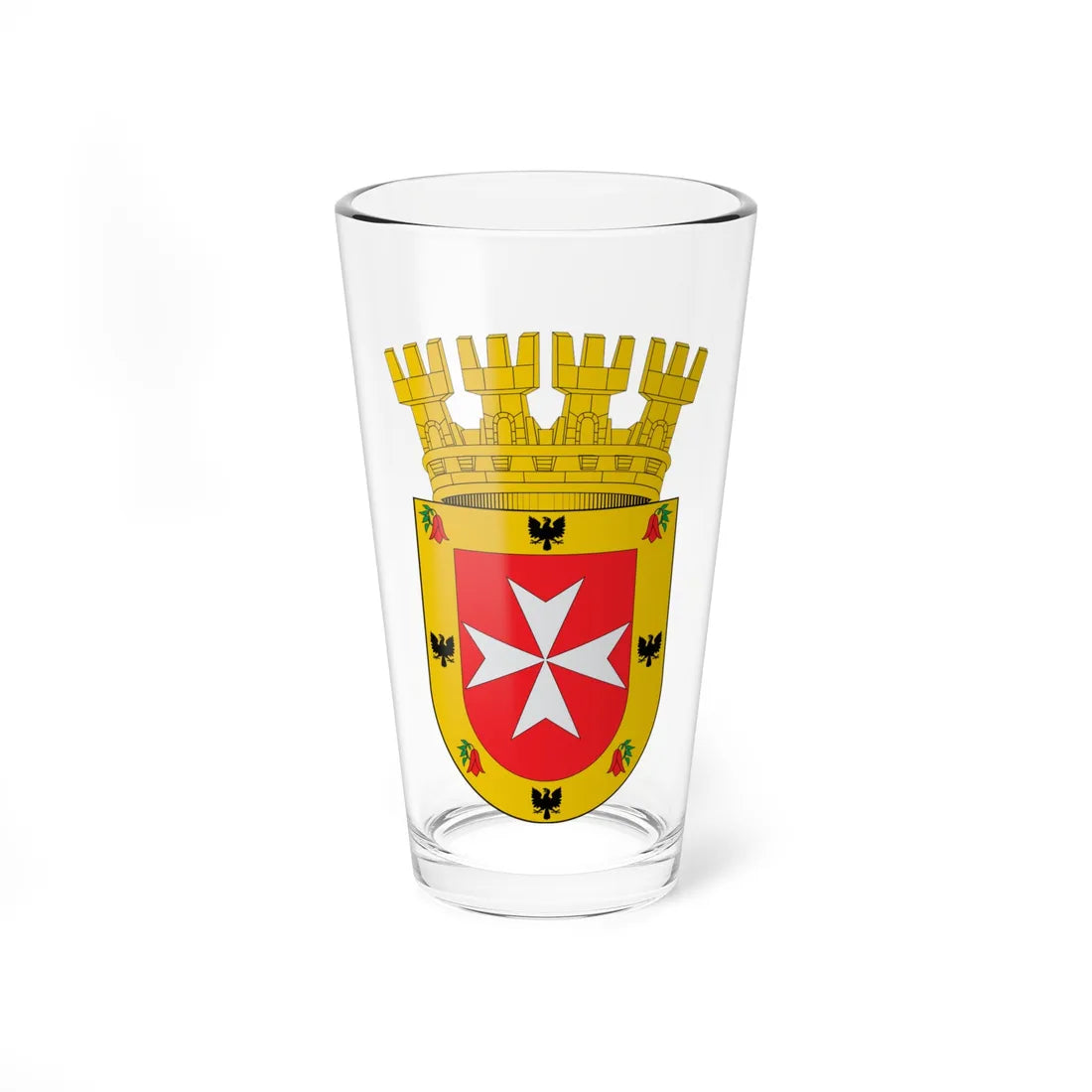 Escudo de Hualqui (Chile) (Coat of Arms) Pint Glass 16oz 16oz - Go Mug Yourself