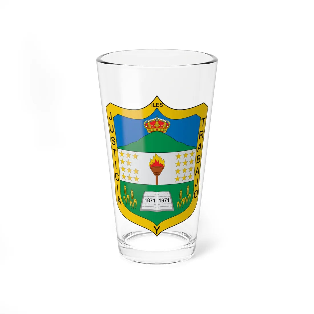 Escudo de Iles Nariño (Colombia) (Coat of Arms) Pint Glass 16oz 16oz - Go Mug Yourself