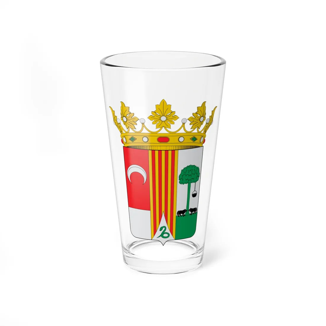 Escudo de Illueca (Spain) (Coat of Arms) Pint Glass 16oz 16oz - Go Mug Yourself