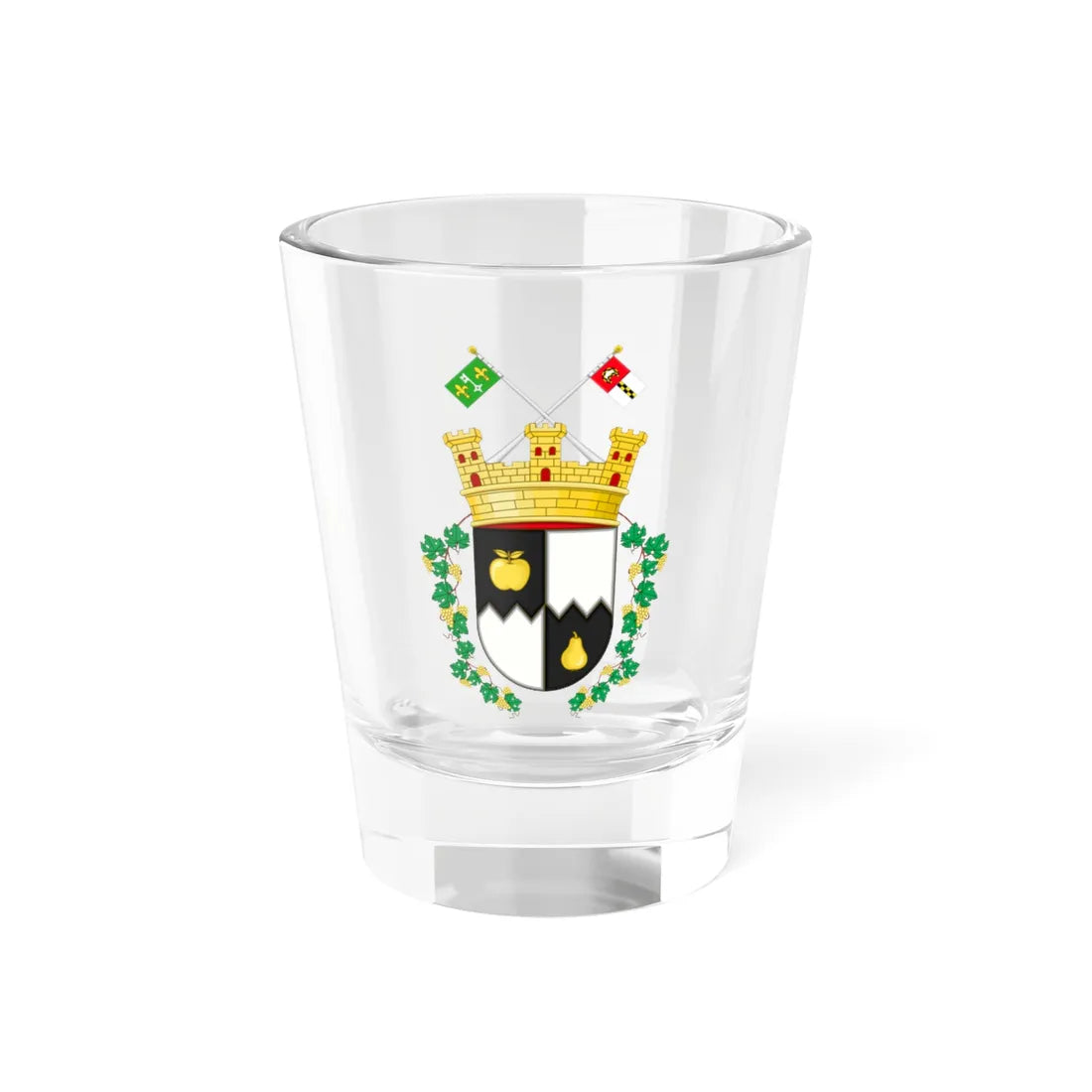 Escudo de Ingeniero Huergo Río Negro (Argentina) (Coat of Arms) Shot Glass 1.5oz 1.5oz - Go Mug Yourself