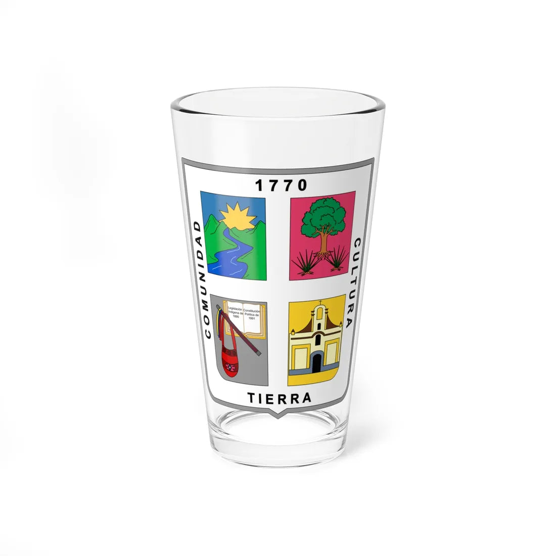 Escudo de Jambaló - Cauca (Colombia) (Coat of Arms) Pint Glass 16oz 16oz - Go Mug Yourself