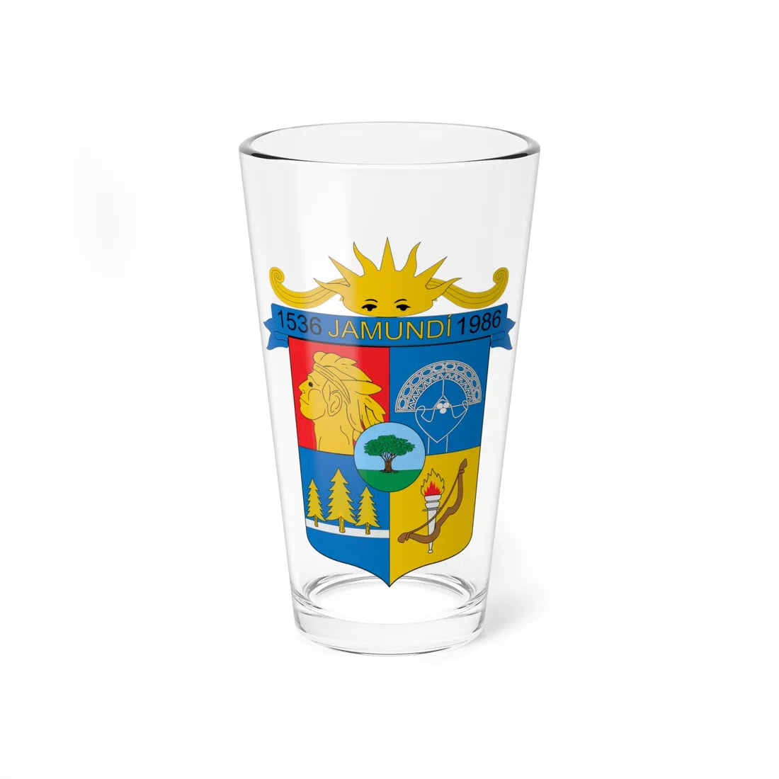Escudo de Jamundí (Colombia) (Coat of Arms) Pint Glass 16oz 16oz - Go Mug Yourself