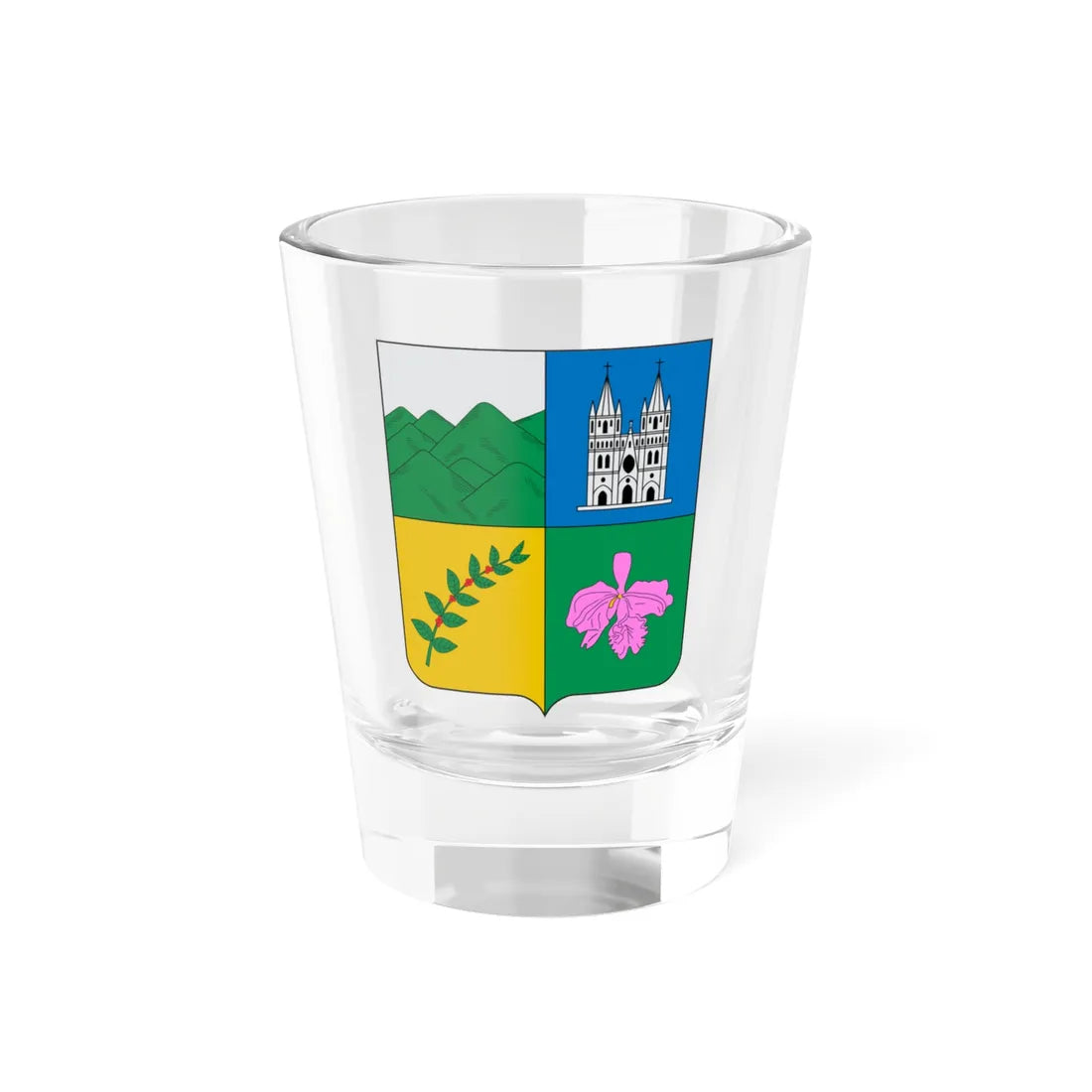 Escudo de Jardín (Colombia) (Coat of Arms) Shot Glass 1.5oz 1.5oz - Go Mug Yourself