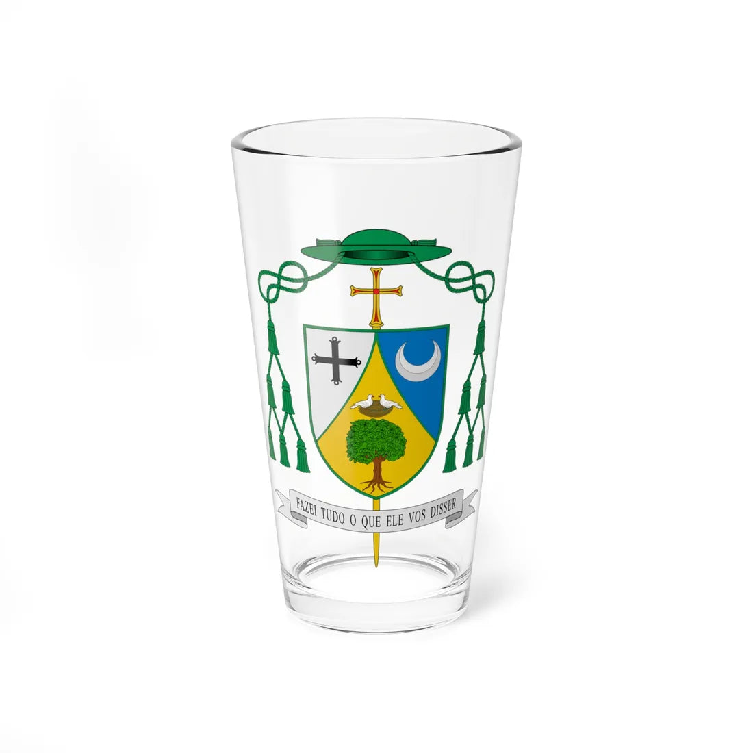 Escudo de Joaquim Carlos Carvalho (Spain) (Coat of Arms) Pint Glass 16oz 16oz - Go Mug Yourself