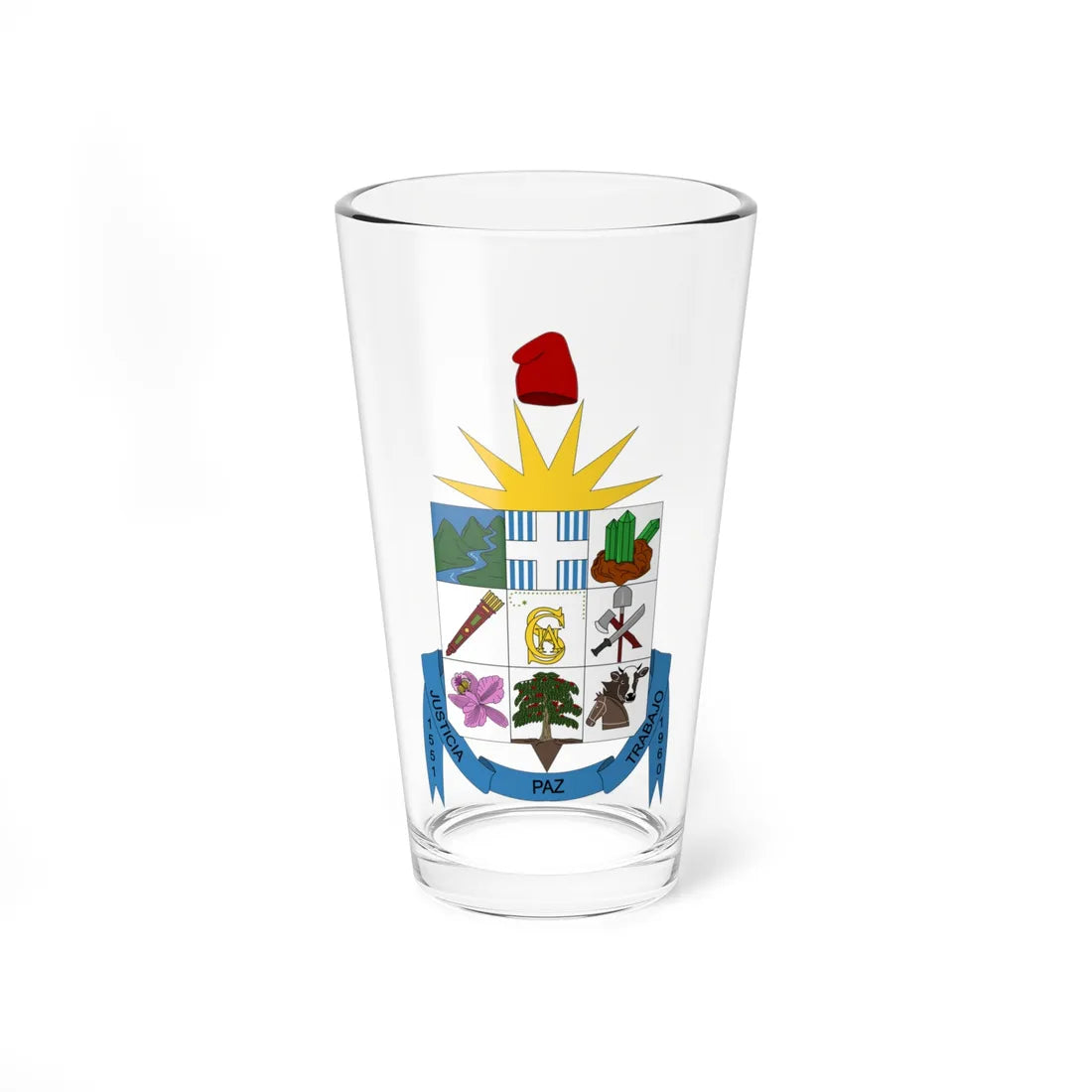 Escudo de La Argentina - Huila (Colombia) (Coat of Arms) Pint Glass 16oz 16oz - Go Mug Yourself