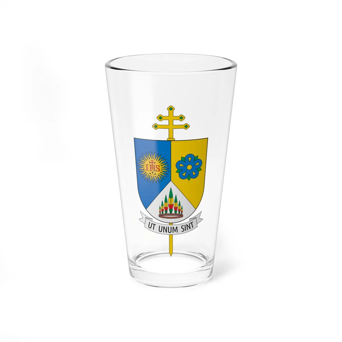 Escudo de la arquidiócesis de Florencia Colombia (Colombia) (Coat of Arms) Pint Glass 16oz 16oz - Go Mug Yourself