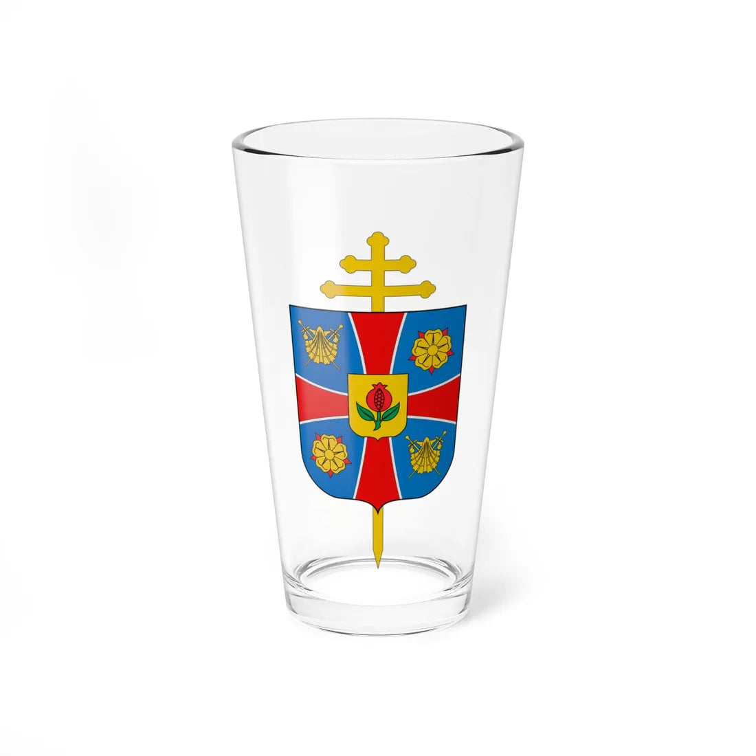 Escudo de la Arquidiócesis de Tunja (Colombia) (Coat of Arms) Pint Glass 16oz 16oz - Go Mug Yourself
