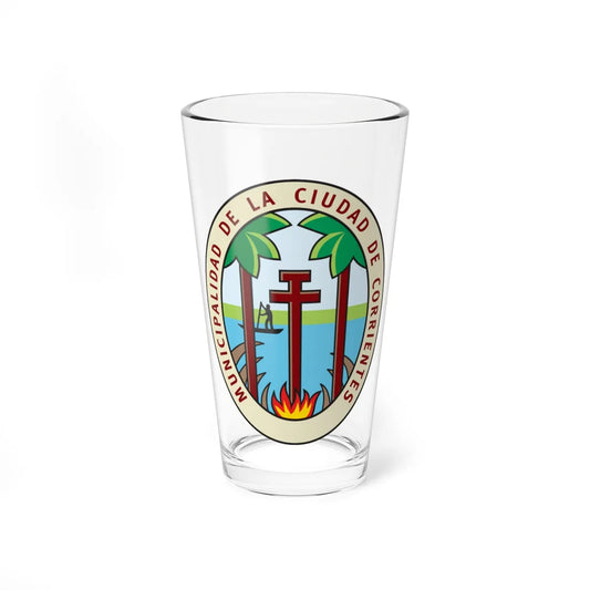 Escudo de la Ciudad de Corrientes (Argentina) (Coat of Arms) Pint Glass 16oz 16oz - Go Mug Yourself