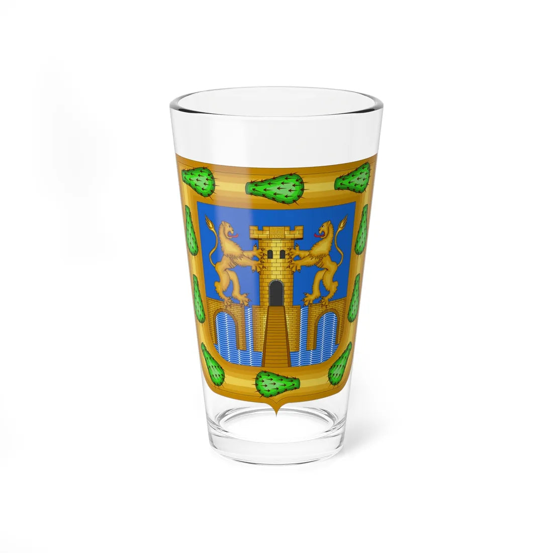 Escudo de la ciudad de México (Costa Rica) (Coat of Arms) Pint Glass 16oz 16oz - Go Mug Yourself