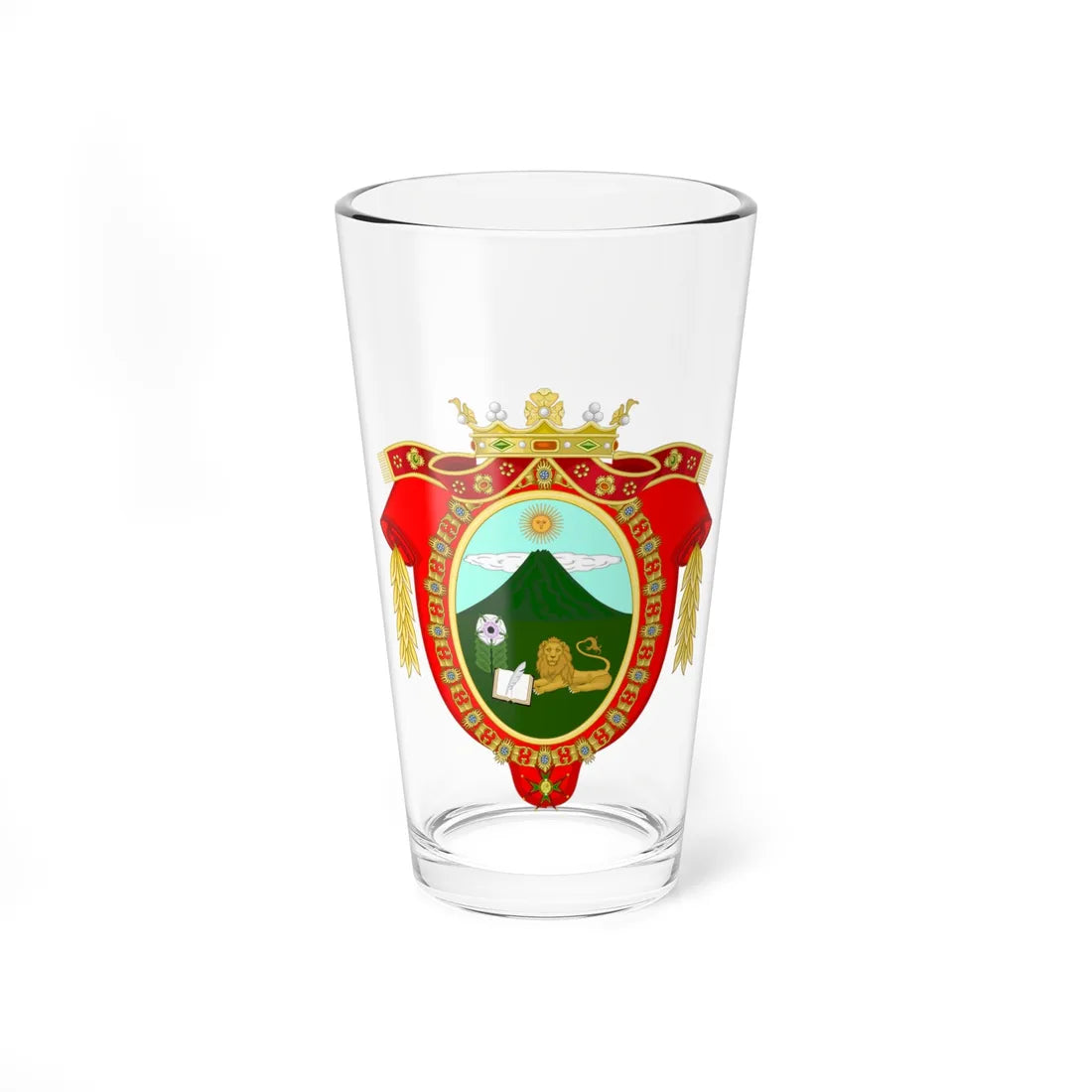 Escudo de la Ciudad de San Marcos (Costa Rica) (Coat of Arms) Pint Glass 16oz 16oz - Go Mug Yourself