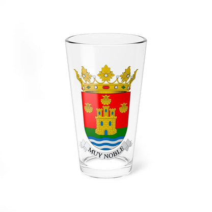 Escudo de la Ciudad de Santiago del Estero con listón (Equatorial Guinea) (Coat of Arms) Pint Glass 16oz 16oz - Go Mug Yourself