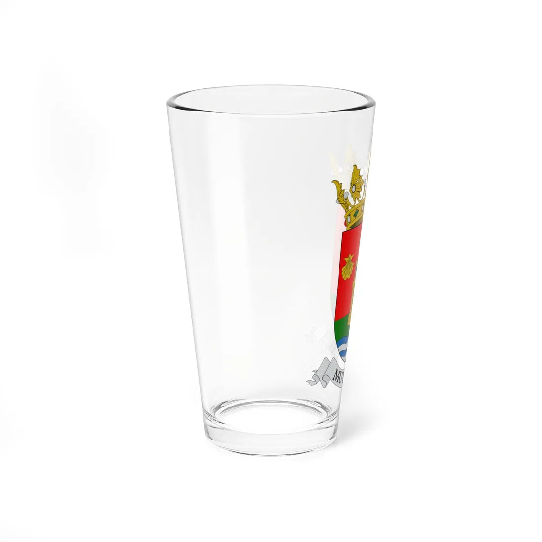 Escudo de la Ciudad de Santiago del Estero con listón (Equatorial Guinea) (Coat of Arms) Pint Glass 16oz - Go Mug Yourself