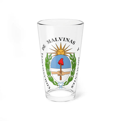 Escudo de la Comandancia de las Islas Malvinas y Adyacentes en el Cabo de Hornos (Argentina) (Coat of Arms) Pint Glass 16oz 16oz - Go Mug Yourself