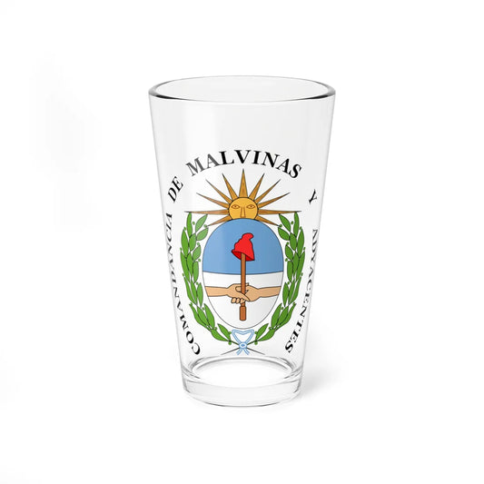 Escudo de la Comandancia de las Islas Malvinas y Adyacentes en el Cabo de Hornos (Argentina) (Coat of Arms) Pint Glass 16oz 16oz - Go Mug Yourself