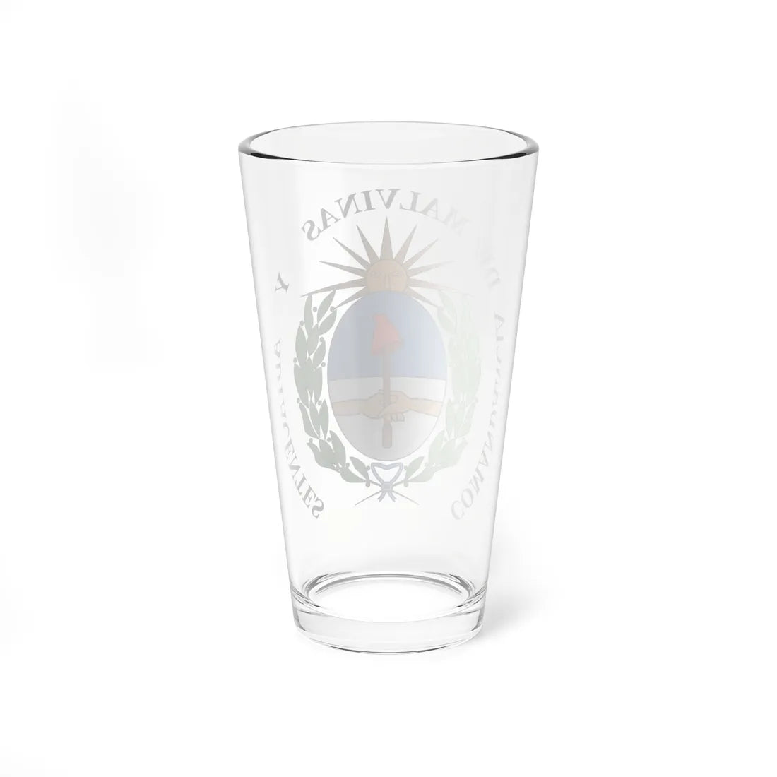 Escudo de la Comandancia de las Islas Malvinas y Adyacentes en el Cabo de Hornos (Argentina) (Coat of Arms) Pint Glass 16oz - Go Mug Yourself