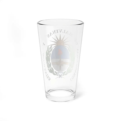 Escudo de la Comandancia de las Islas Malvinas y Adyacentes en el Cabo de Hornos (Argentina) (Coat of Arms) Pint Glass 16oz - Go Mug Yourself