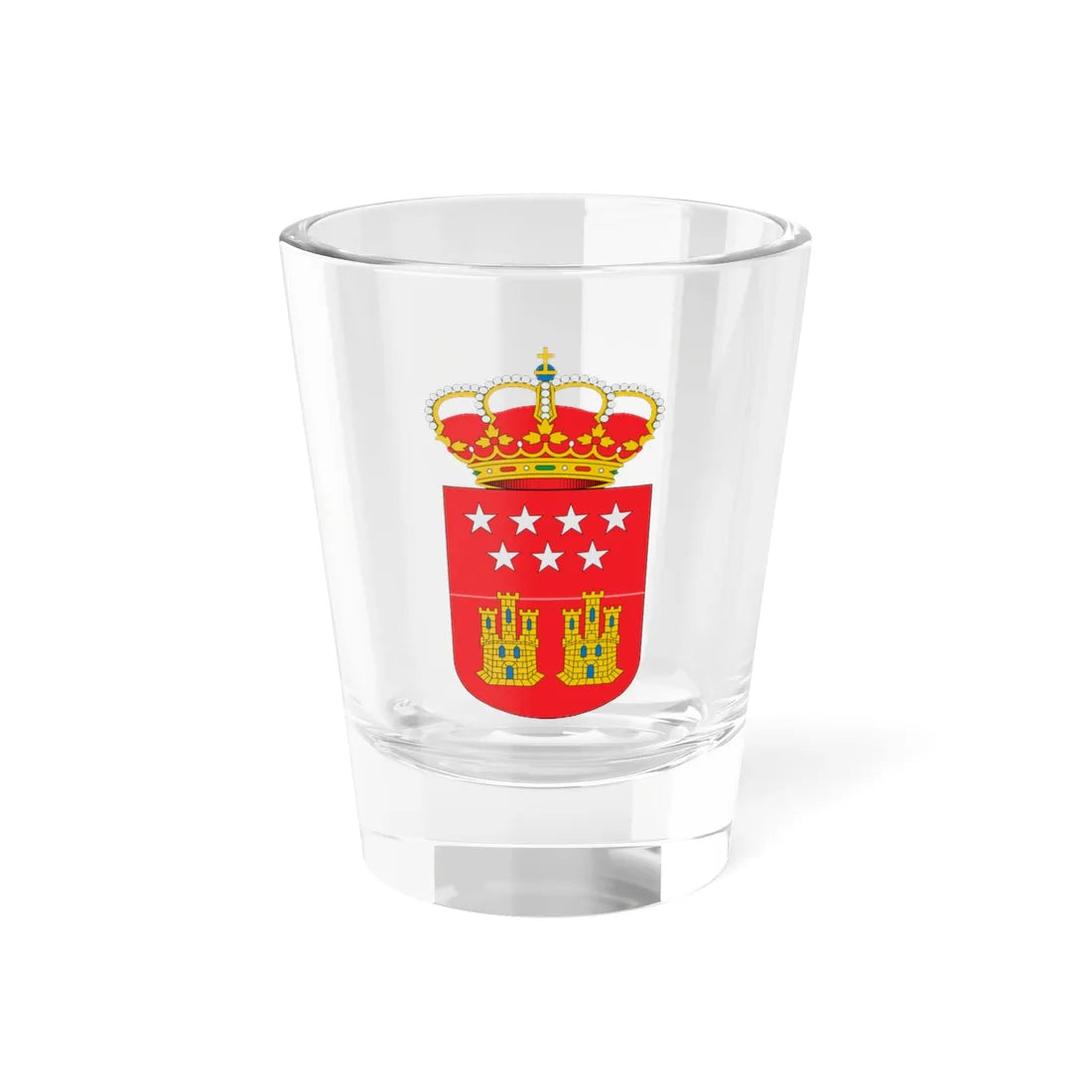 Escudo de la Comunidad de Madrid oficial (Spain) (Coat of Arms) Shot Glass 1.5oz 1.5oz - Go Mug Yourself