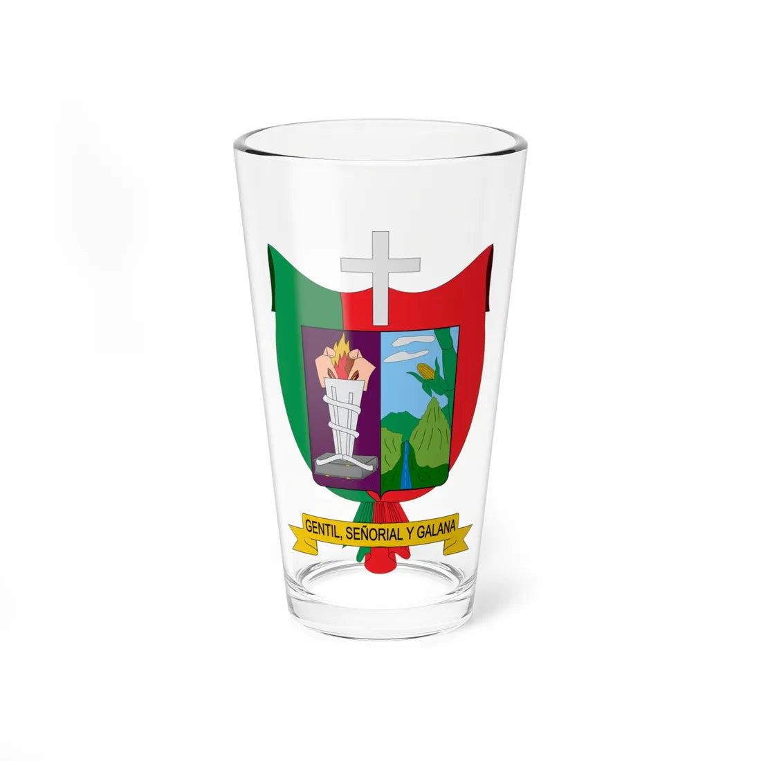 Escudo de La Cruz Nariño (Colombia) (Coat of Arms) Pint Glass 16oz 16oz - Go Mug Yourself