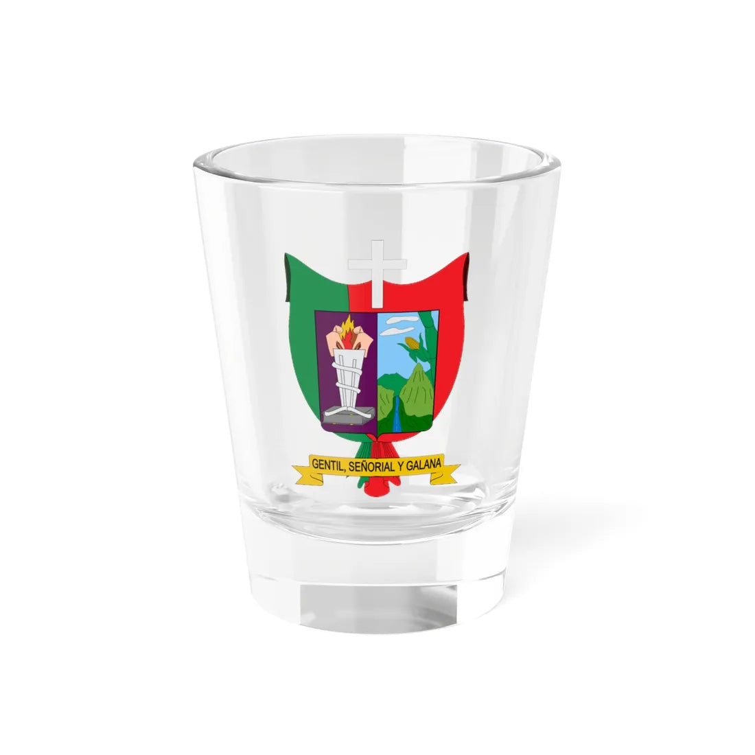 Escudo de La Cruz Nariño (Colombia) (Coat of Arms) Shot Glass 1.5oz 1.5oz - Go Mug Yourself