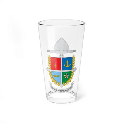 Escudo de la Diócesis Castrense de Colombia (Colombia) (Coat of Arms) Pint Glass 16oz 16oz - Go Mug Yourself