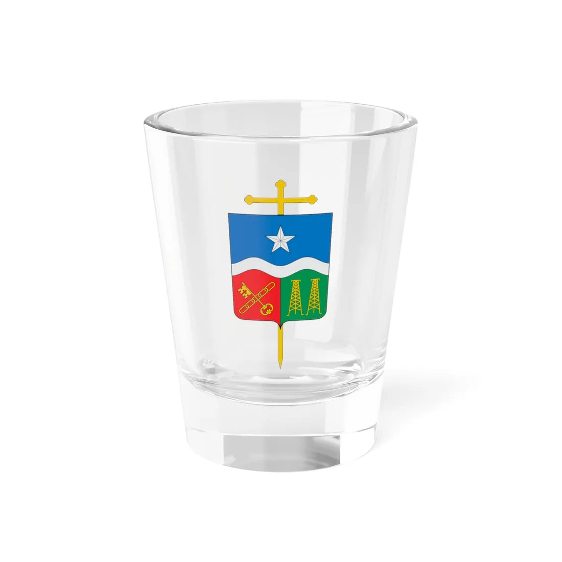 Escudo de la Diócesis de Barrancabermeja (Colombia) (Coat of Arms) Shot Glass 1.5oz 1.5oz - Go Mug Yourself