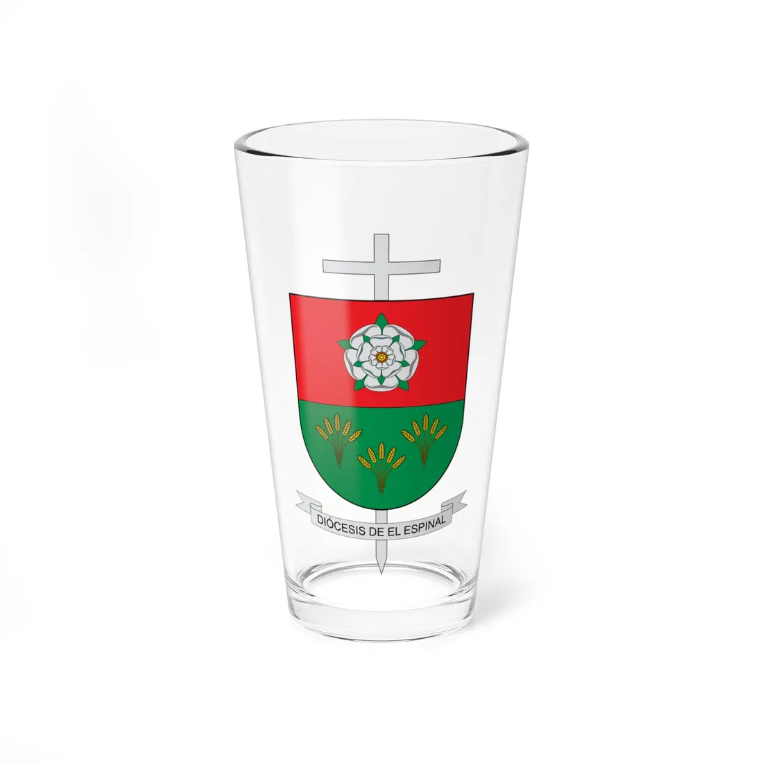 Escudo de la Diócesis de El Espinal (Colombia) (Coat of Arms) Pint Glass 16oz 16oz - Go Mug Yourself