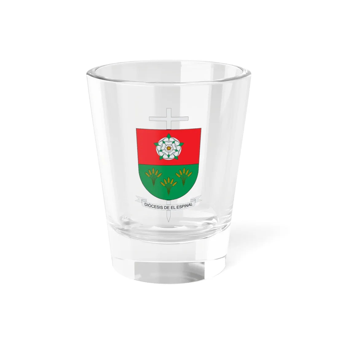 Escudo de la Diócesis de El Espinal (Colombia) (Coat of Arms) Shot Glass 1.5oz 1.5oz - Go Mug Yourself