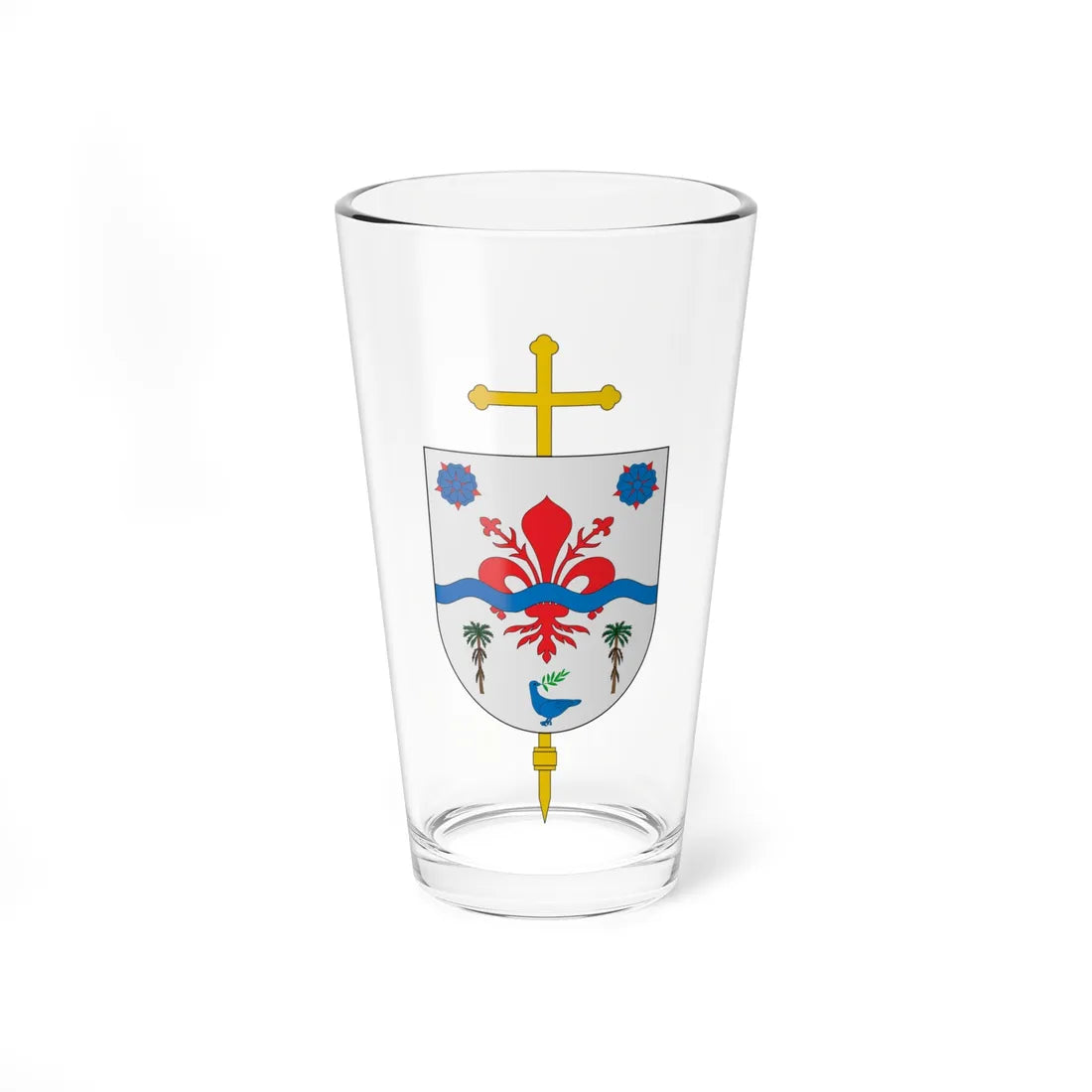 Escudo de la Diócesis de Florencia (Colombia) (Coat of Arms) Pint Glass 16oz 16oz - Go Mug Yourself
