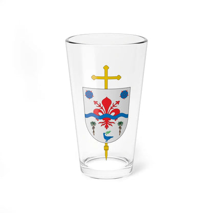 Escudo de la Diócesis de Florencia (Colombia) (Coat of Arms) Pint Glass 16oz 16oz - Go Mug Yourself