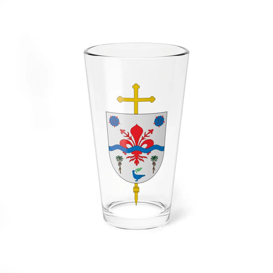Escudo de la Diócesis de Florencia (Colombia) (Coat of Arms) Pint Glass 16oz 16oz - Go Mug Yourself