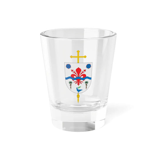 Escudo de la Diócesis de Florencia (Colombia) (Coat of Arms) Shot Glass 1.5oz 1.5oz - Go Mug Yourself
