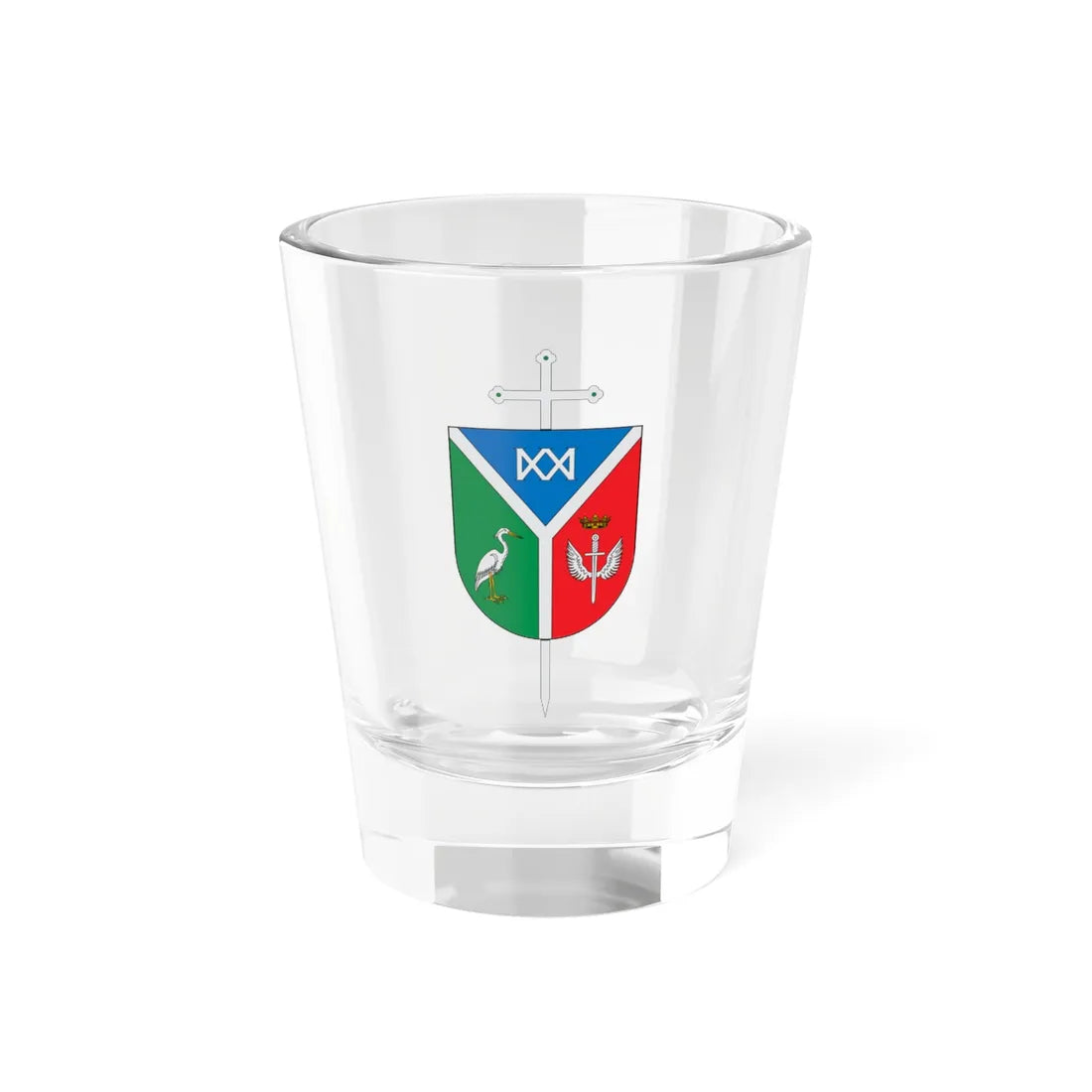 Escudo de la Diócesis de Garzón (Colombia) (Coat of Arms) Shot Glass 1.5oz 1.5oz - Go Mug Yourself